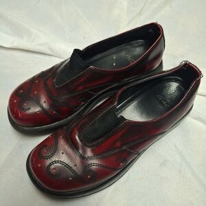 Vintage Womens Dansko Golden Gate Retro Y2K Red Leather Clogs Size 40 Us 9